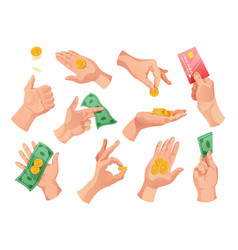 Hands Holding Money Set