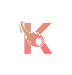 Letter K Is Passed By A Falling Meteor Icon