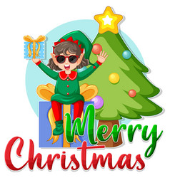 Merry Christmas Sign Icon Cartoon