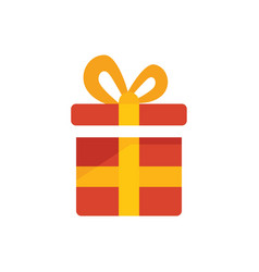 Ribbon Gift Box Icon Flat Face Prize