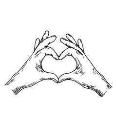 Stylized Hands Fold The Shape Of A Heart Finger