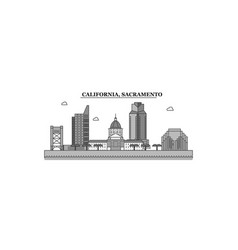 United States Sacramento City Skyline Isolated