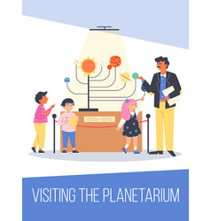 Kids Visiting Planetarium Exhibition Vertical