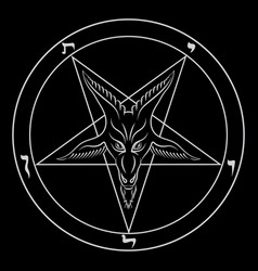 Pentagram sign lucifer head a Royalty Free Vector Image