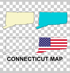 Set Of Connecticut Map United States America