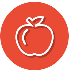 Apple Within A Circle Line Icon