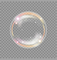 Colorful Realistic Soap Bubble On Transparent