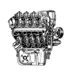 Engine Drawing Isolated Hand Drawn Object