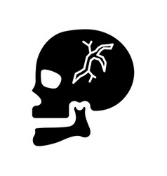 Skull Fracture Black Glyph Icon Cranial Bone