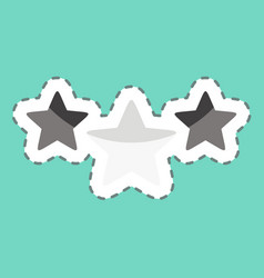 Sticker Line Cut 3 Stars Related To Stars Symbol