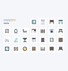 25 Interior Flat Color Icon Pack