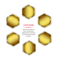 Golden Circular Hexagon With Text Space