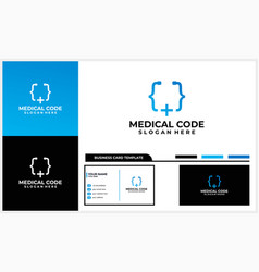 Medical Logo With Coding Icon Concept