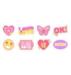 Valentines Day Sticker Pack In Y2k Retro Style