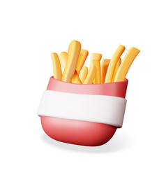 3d French Fries In Red Paper Box