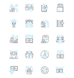 Asset Diversification Linear Icons Set Allocation