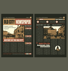 City Newspaper Layout With Headlines