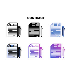 Contract Icon Set With Different Styles