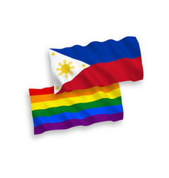 Flags Of Rainbow Gay Pride And Philippines