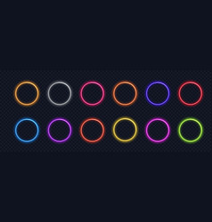 Glowing Circle Neon Button Light Frame Designs