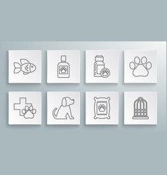 Set Line Veterinary Clinic Symbol Dog Medicine