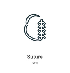 Suture Outline Icon Thin Line Black Icon