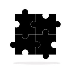 Four Puzzle Pieces Isolated Puzzle On A White