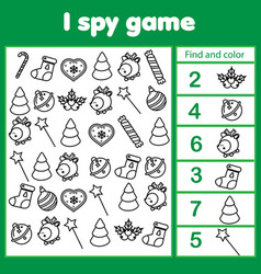 I spy game for toddlers find and count objects Vector Image