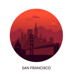 San Francisco Usa Famous City Scape Background