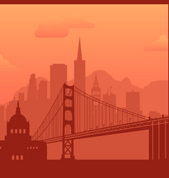 San Francisco Usa Famous City Scape Background