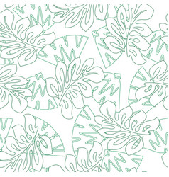 Tropical Leaf And Pineapple Slice Line Pattern