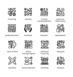 Back To School Outline Icons - Stroked