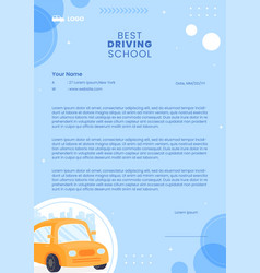 Car Driving School Letterhead Template Social