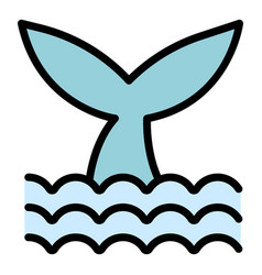 Dolphin Tail Icon Flat