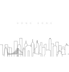 Outline Hong Kong Skyline Trendy Template