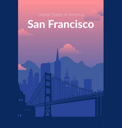 San Francisco Usa Famous City Scape Background