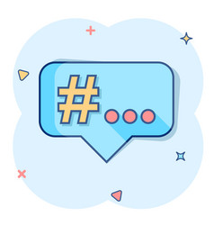 Cartoon Hashtag Icon In Comic Style Social Media