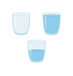 Empty Half And Full Water Glass