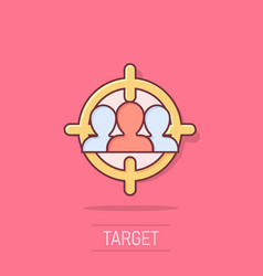 Target Audience Icon In Comic Style Focus