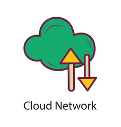 Cloud Network Fill Outline Icon Design