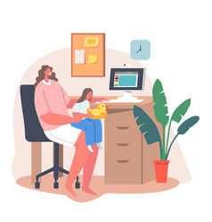 Self-isolation Remote Work With Little Baby Young