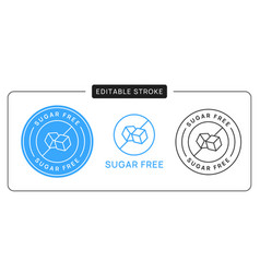 Sugar Free Linear Icon Sign Editable Stroke