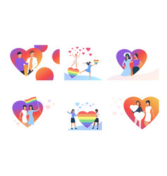 Gay And Lesbian Couples Set