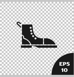 Black Hiking Boot Icon Isolated On Transparent