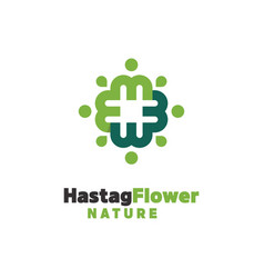 Hashtag Flower Nature Logo Design