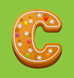 Christmas Gingerbread Cookie Letter C