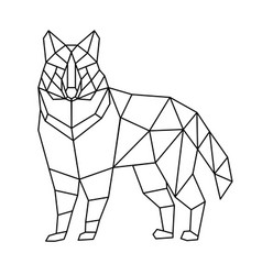 Polygonal Line Art Wolf