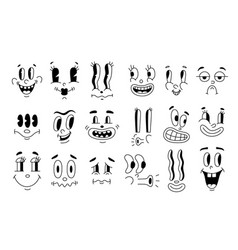 Retro 30s Characters Mascot Comic Faces