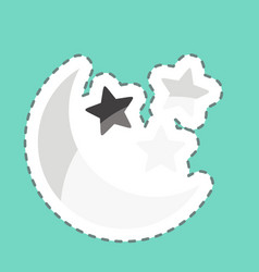 Sticker Line Cut Moon And Stars Related To Stars