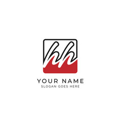 H Hh Initial Letter Handwritten Signature Logo